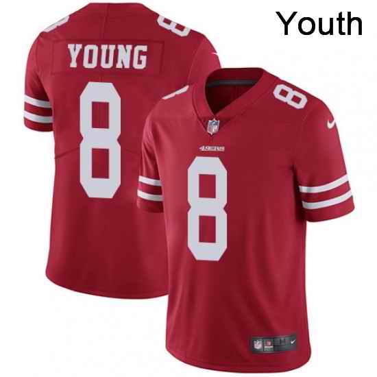 Youth Nike San Francisco 49ers 8 Steve Young Elite Red Team Color NFL Jersey